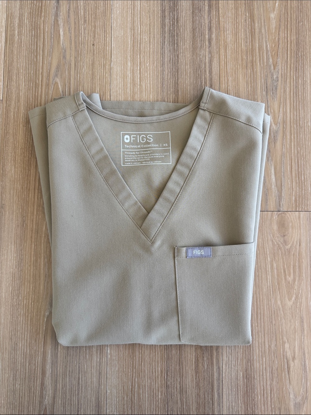 FIGS Women’s Taupe Catarina One-Pocket Scrub Top